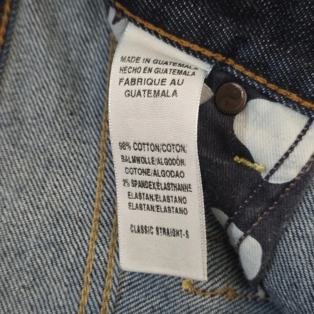 Lucky Brand Classic Straight Jeans Mens 42x30 Blue Denim Stretch Dark Wash